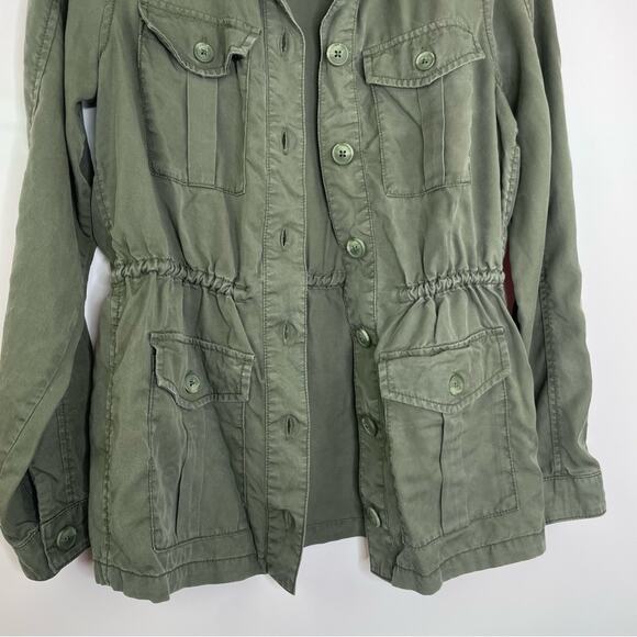 Gap army green button down utility lightweight jacket size Medium - Picture 3 of 12